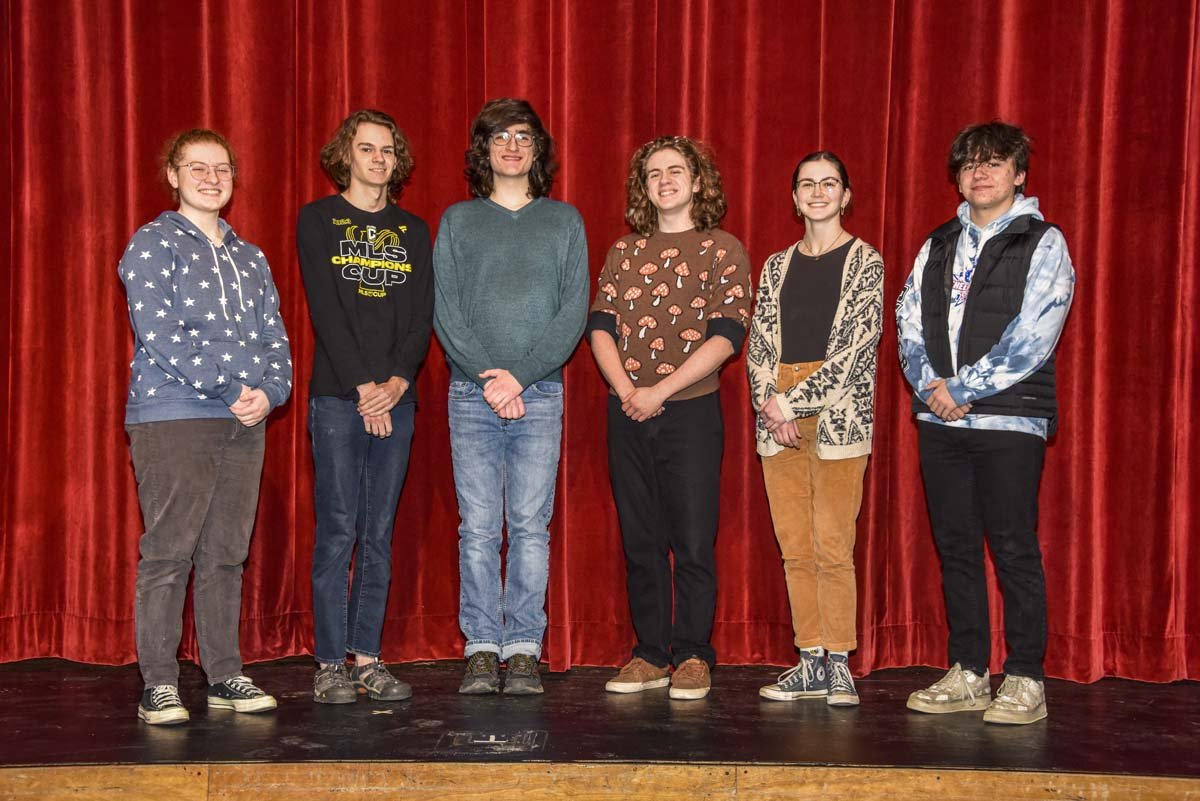 This year, seven Lyndon Institute vocalists have been selected to attend the New England Music Festival in Boxborough, MA. The concert will be held on Saturday, March 23 at Mechanics Hall in Worcester. Congratulations to (L to R) Maida Stahler, Joseph Haines, Vincent Courtemarche, Alex Sirois, Macey Mawhinney, Corrbin Lacaillade and Cady Robillard (not pictured) for being selected for this year's concert festival.